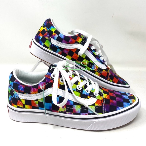 VANS Comfycush Old Skool Tie Dye Black Men Sneaker - Picture 4 of 9
